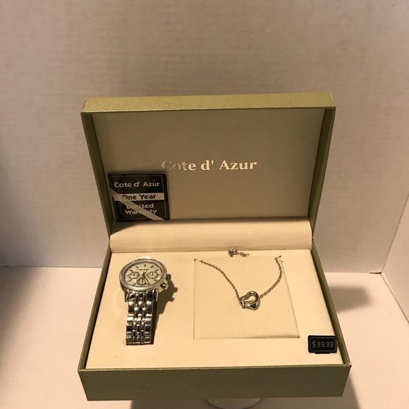 COTE D’AZUR WATCH HEART NECKLACE SET. - Picture 6 of 8